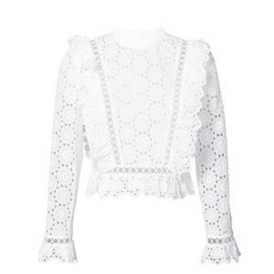 Zimmermann White eyelet / lace cropped top (NEVER WORN)